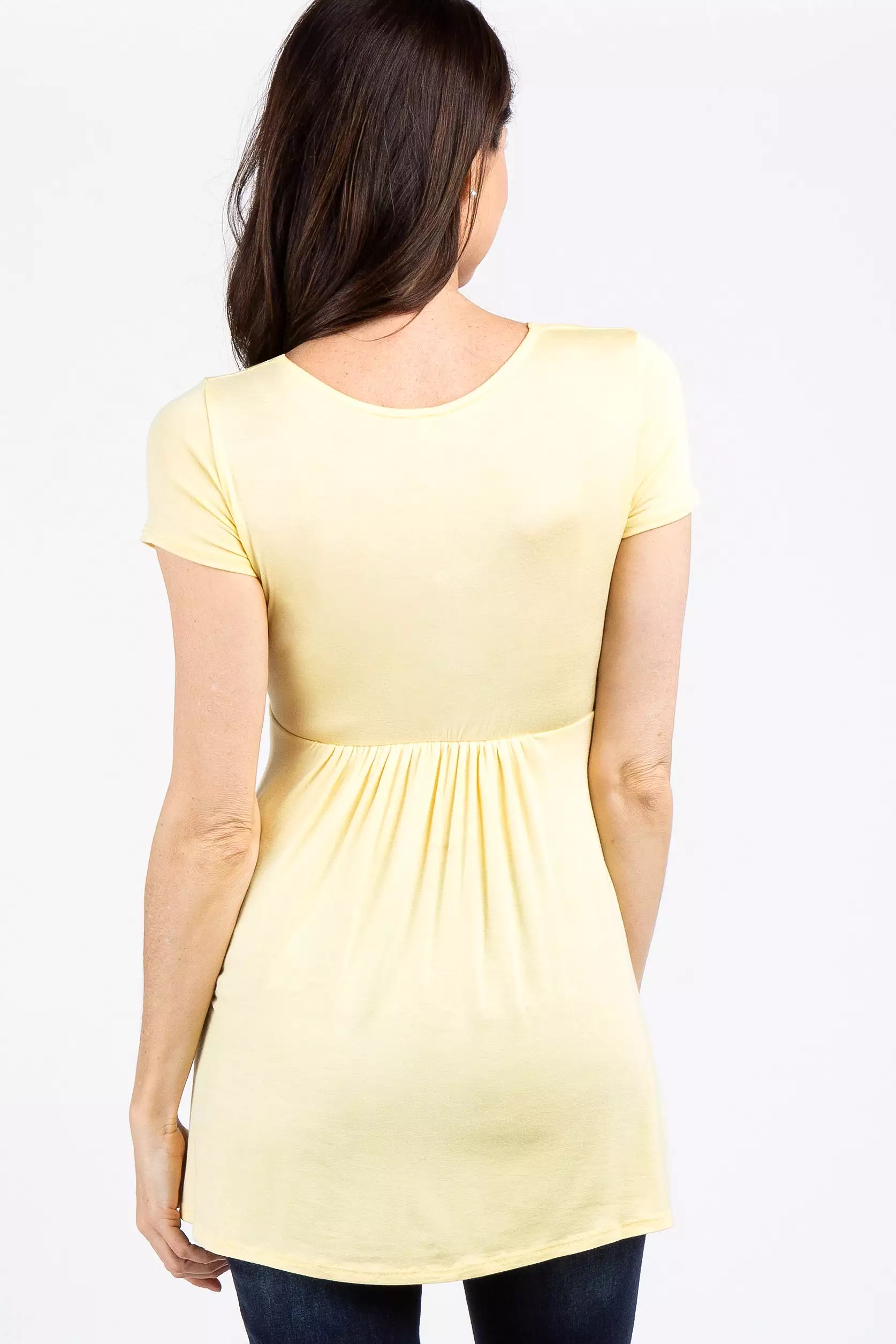 PinkBlush Yellow Draped Front Nursing Top