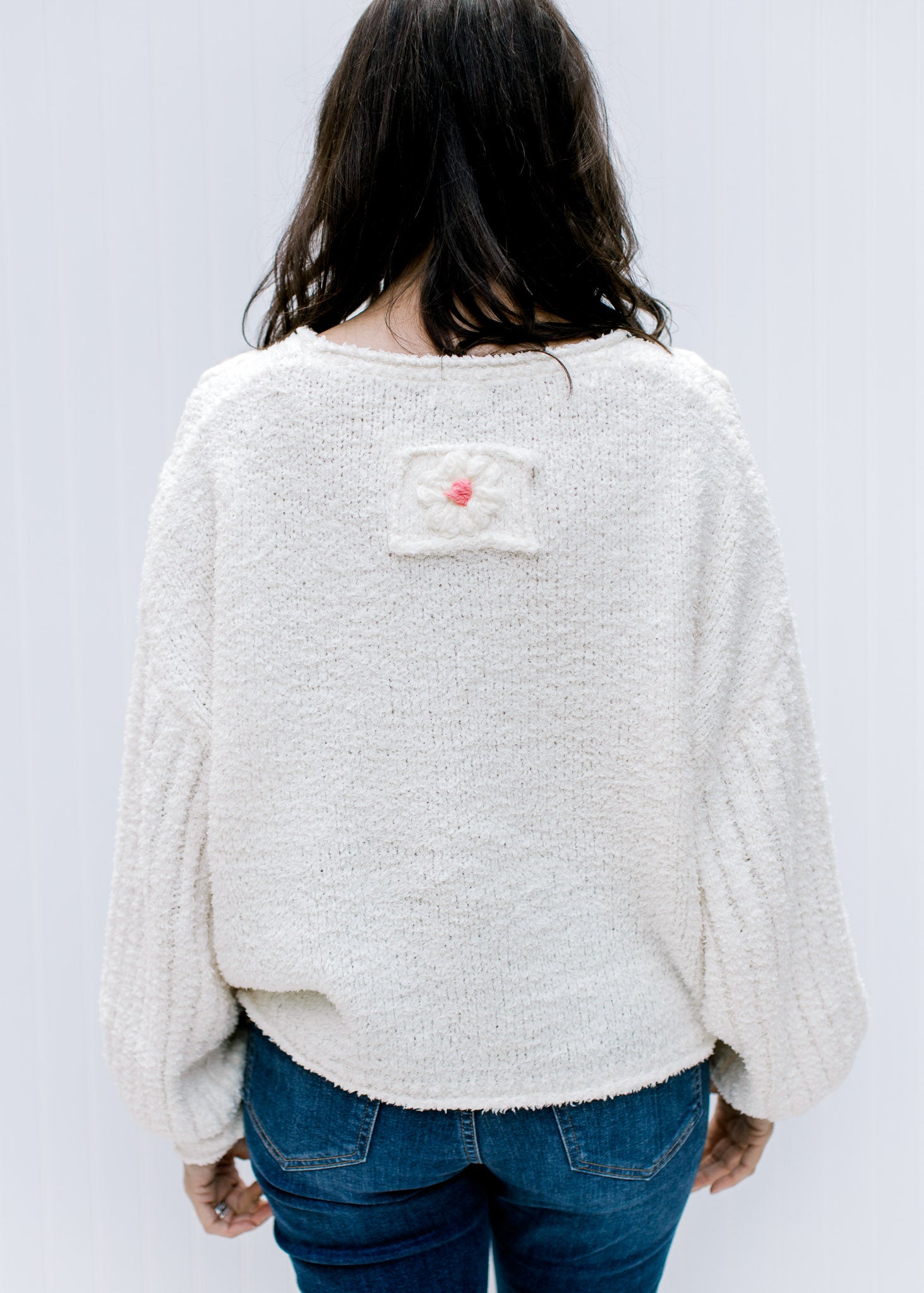 Pop of Pink Ivory Sweater