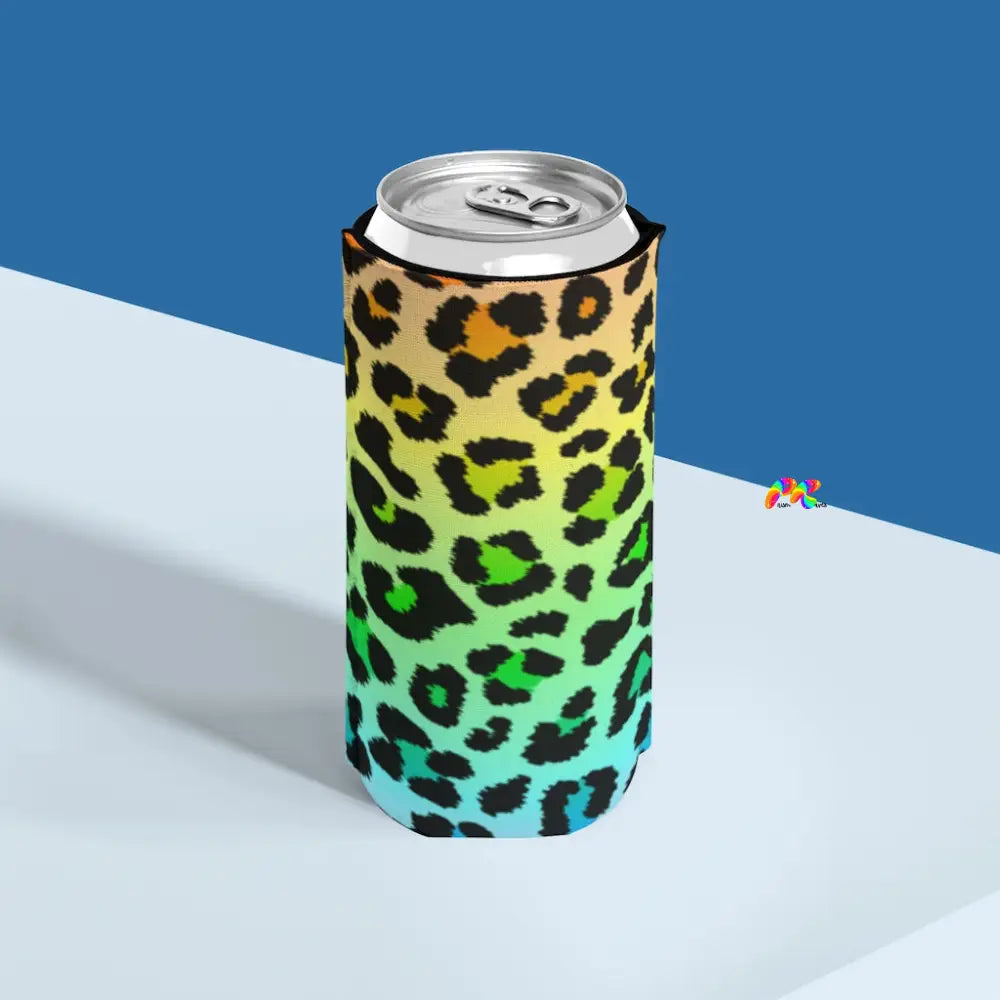 Rainbow Leopard Print Energy Drink Cozie