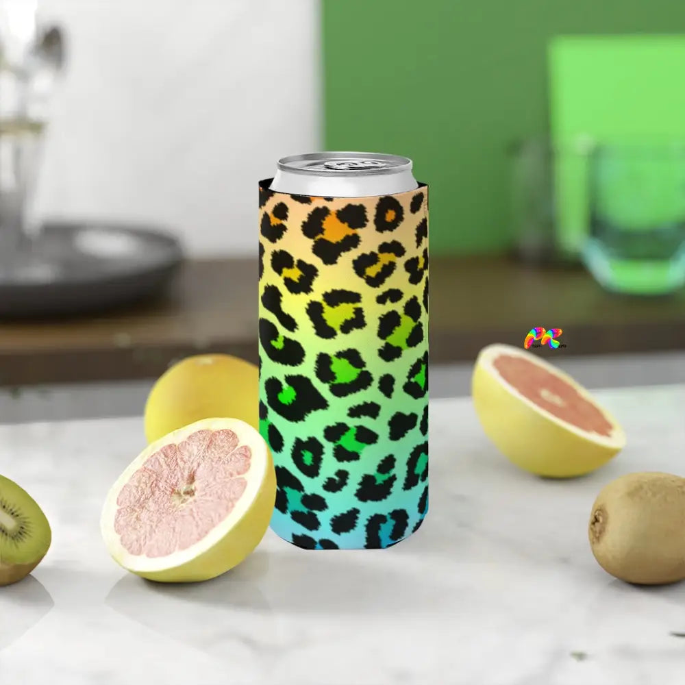 Rainbow Leopard Print Energy Drink Cozie