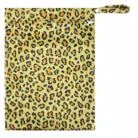 Reusable Single Zip Waterproof Nappy Wet Bag — Leopard Print