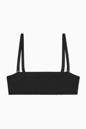 RIBBED BANDEAU BIKINI TOP - BLACK - Ladies | H&M GB