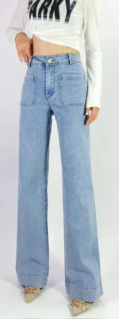 Sailor Wide Leg Pocket Jeans - Light Blue