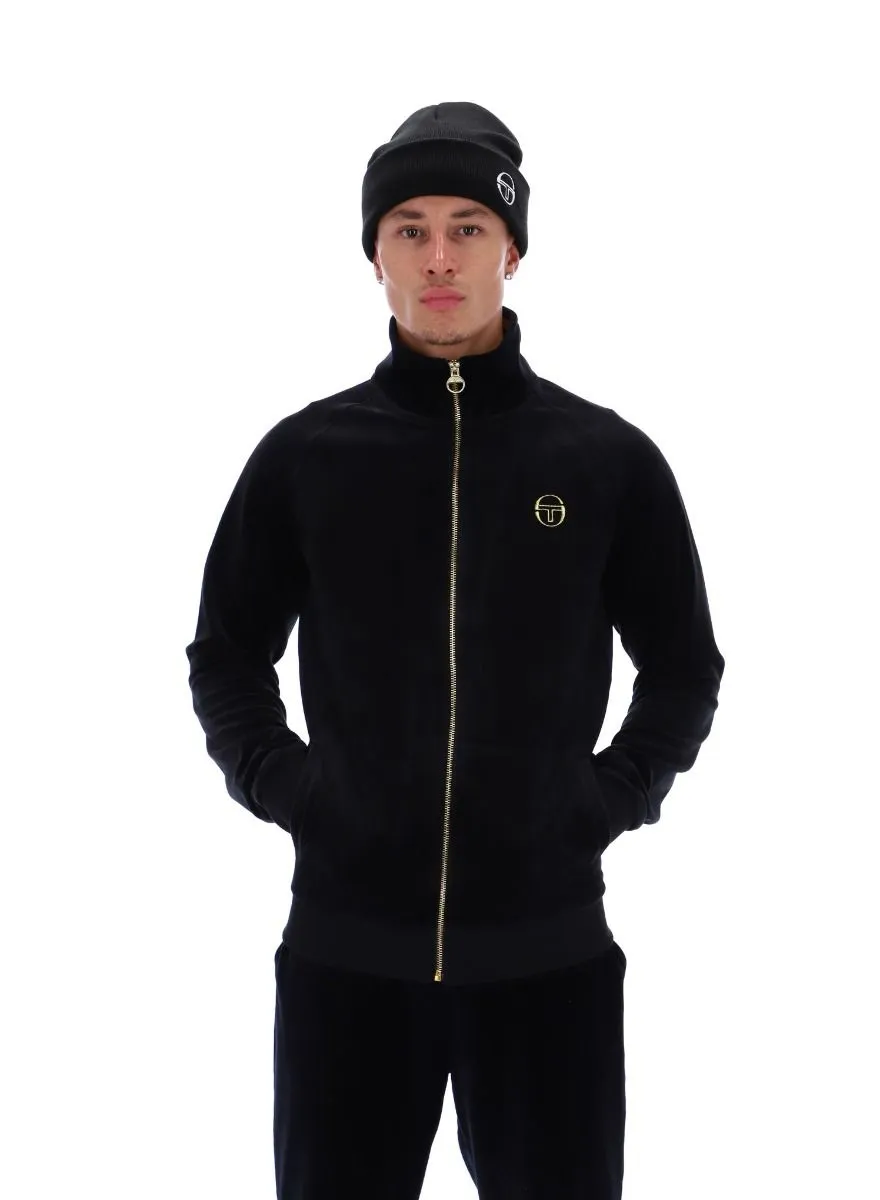 Sergio Tacchini Court Velour Track Jacket Black