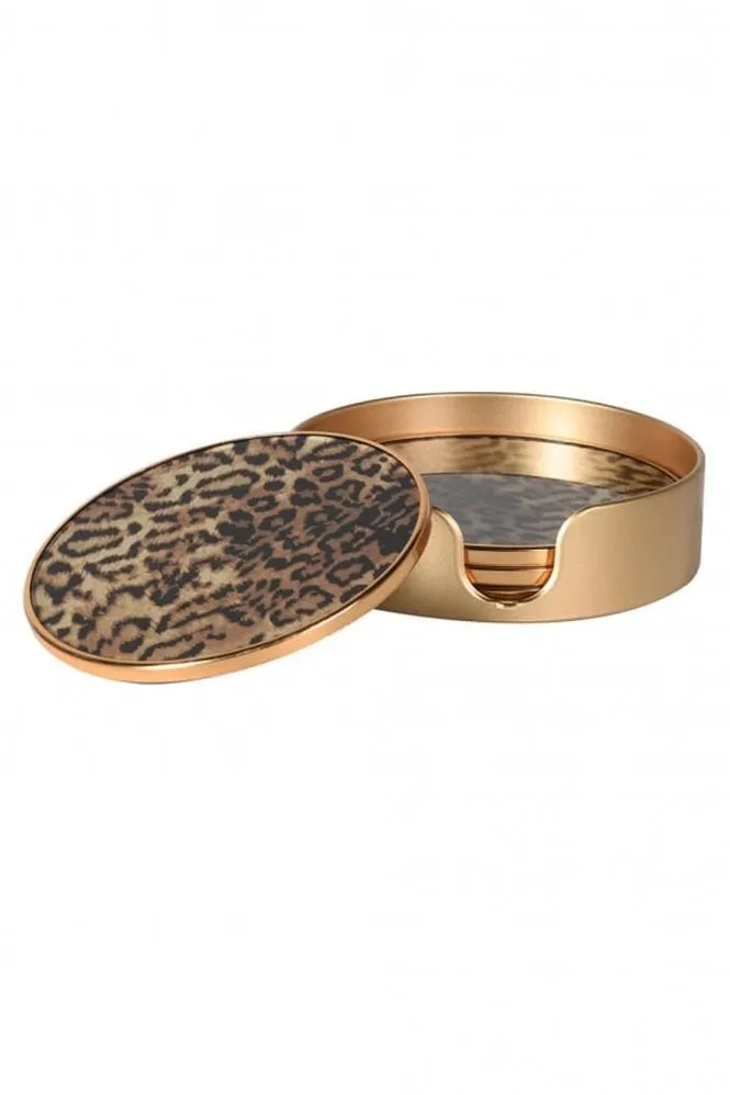 Set of 4 Leopard Print Coasters    