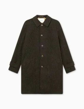 Shelter Wool Long Coat - Black/Army