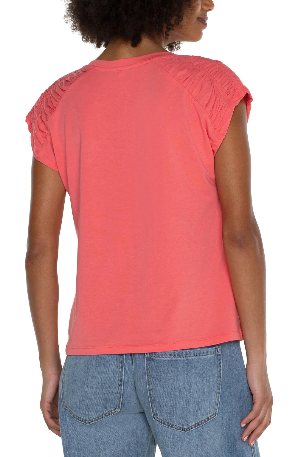 Smocked Shoulder Raglan Knit Top- Liverpool-2 colors