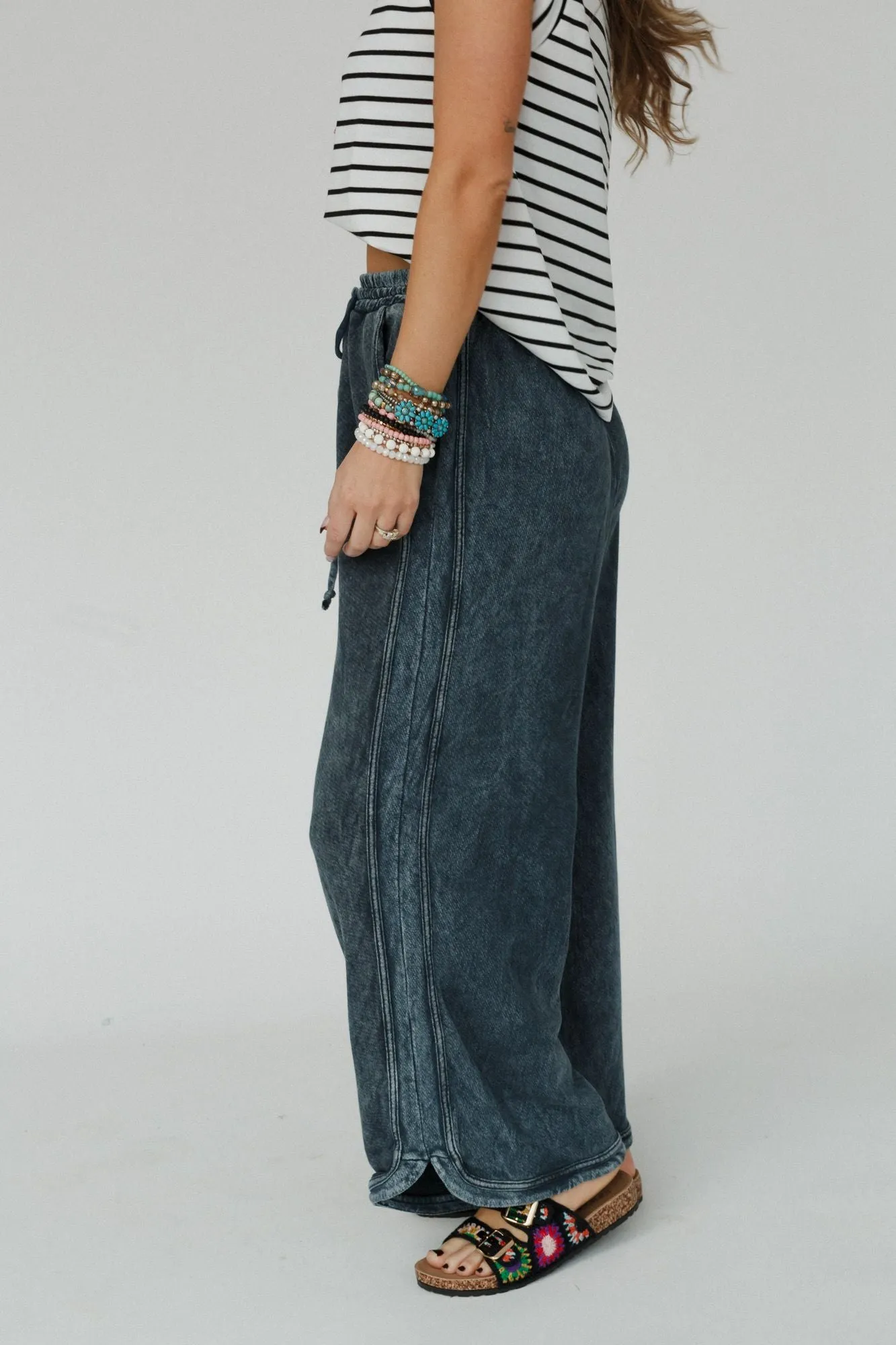 So Comfy Wide Leg Pant Petite Length - Navy