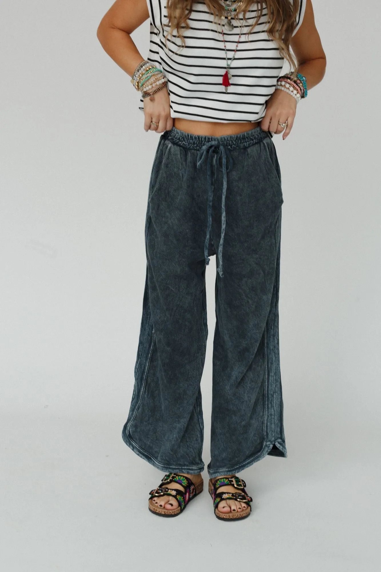 So Comfy Wide Leg Pant Petite Length - Navy