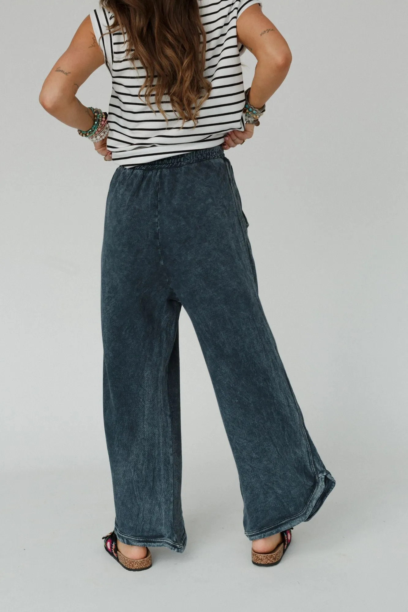 So Comfy Wide Leg Pant Petite Length - Navy