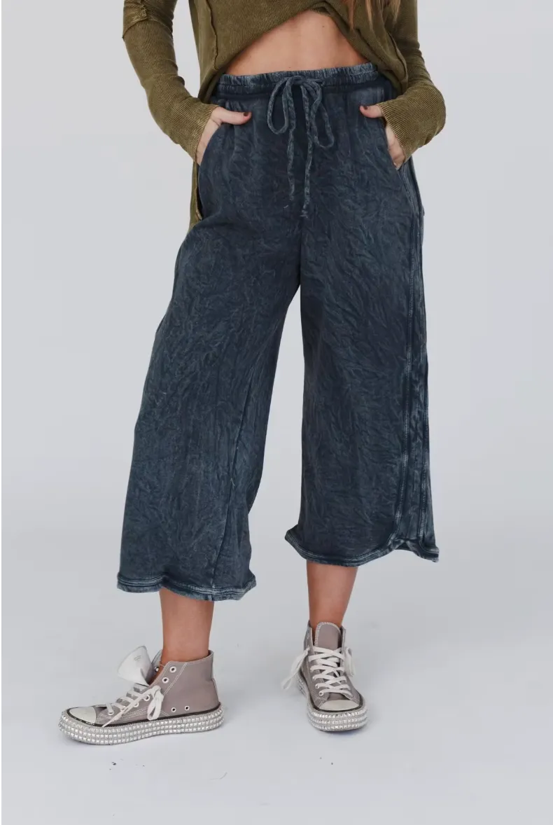 So Comfy Wide Leg Pant Petite Length - Navy