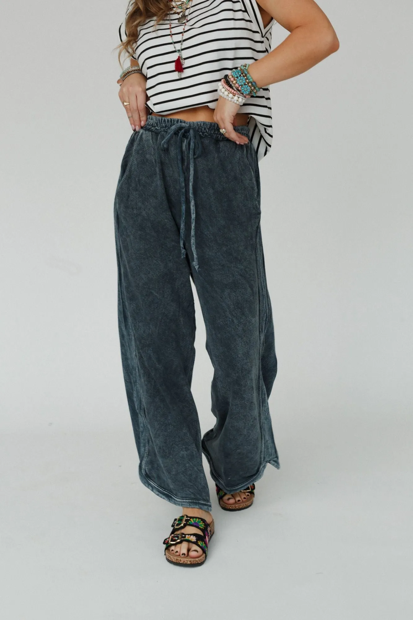 So Comfy Wide Leg Pant Petite Length - Navy