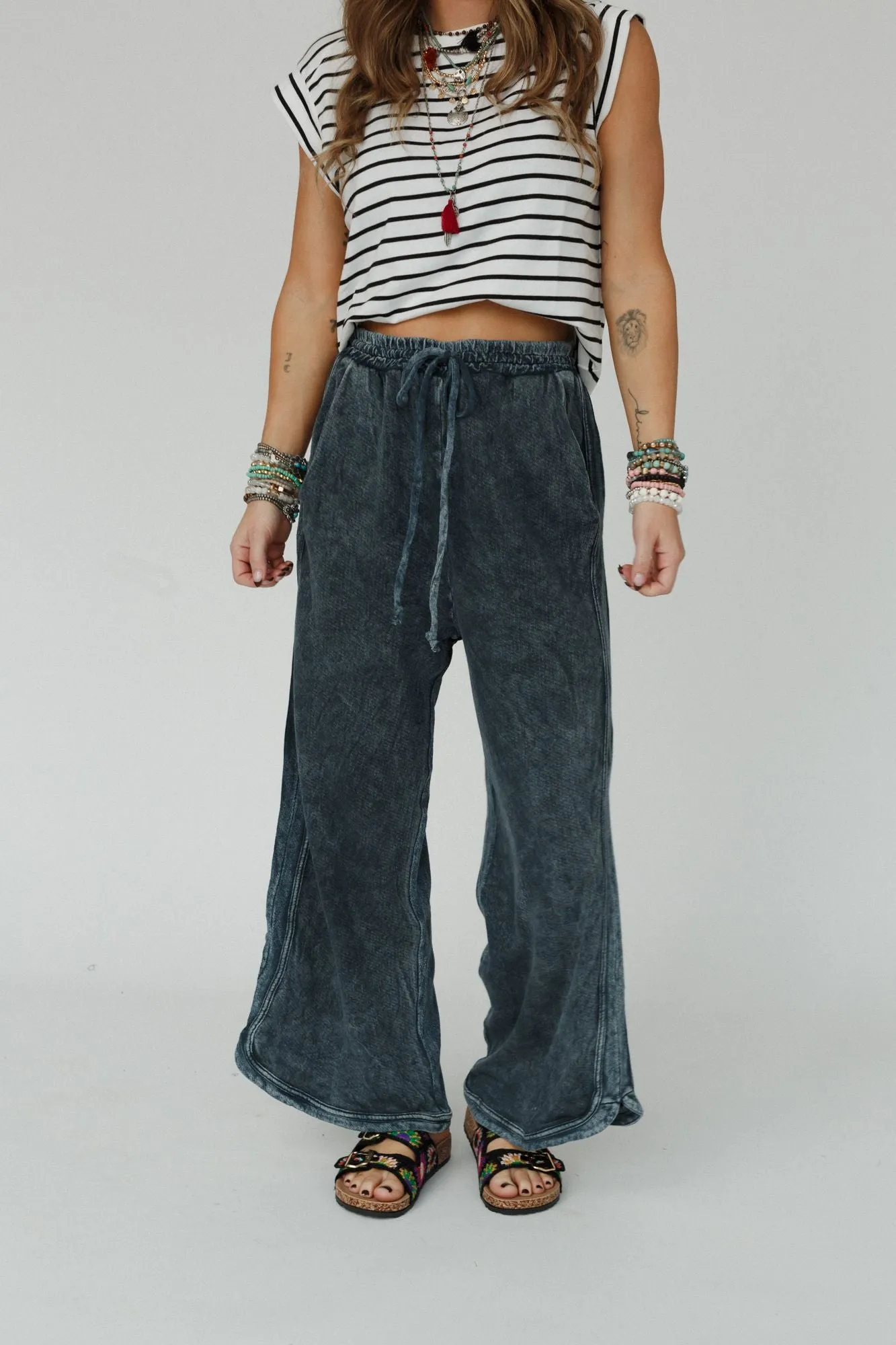 So Comfy Wide Leg Pant Petite Length - Navy