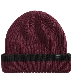 Steve Madden Mens Ribbed Cuffed Beanie Hat