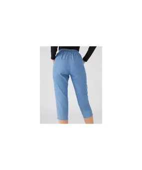 Straight leg Cotton Crop Trousers