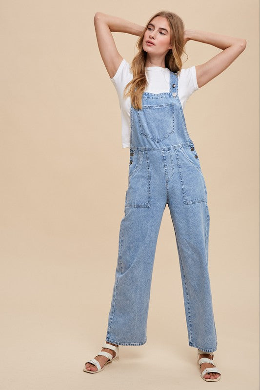 The Daunis Straight Leg Denim Overalls