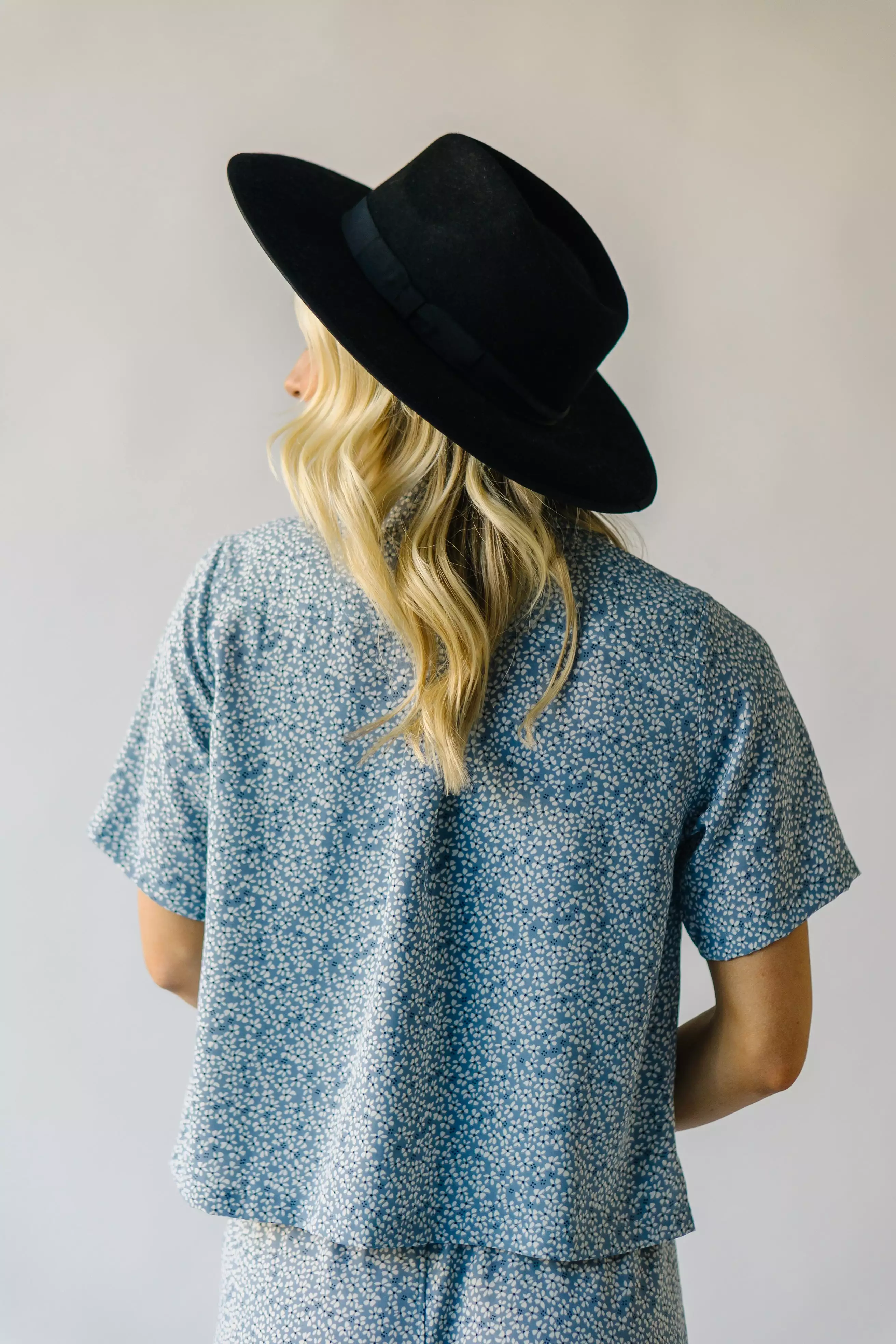 The Dellwood Floral Button-Up Blouse in Blue