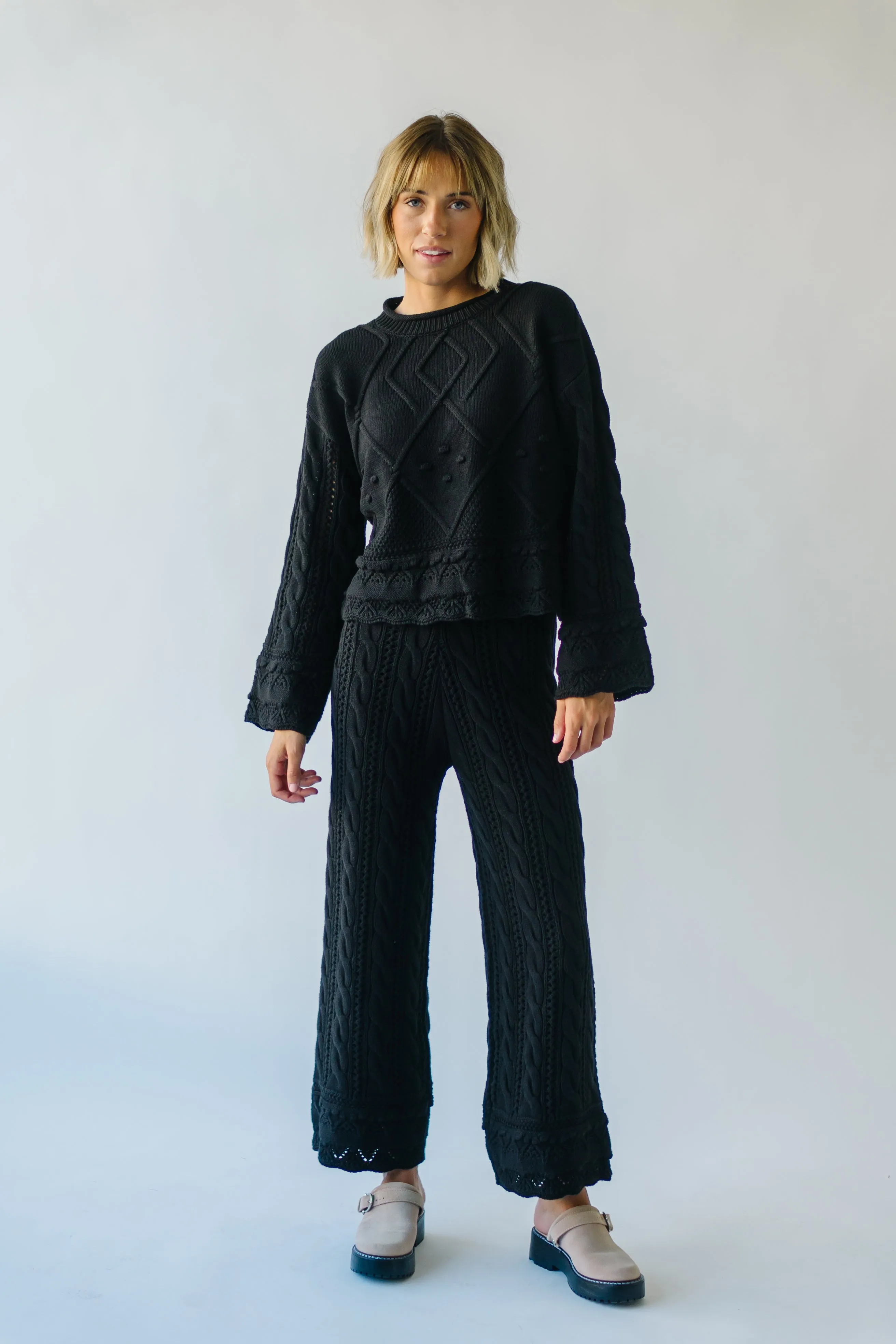 The Grint Knit Straight Leg Pant in Black