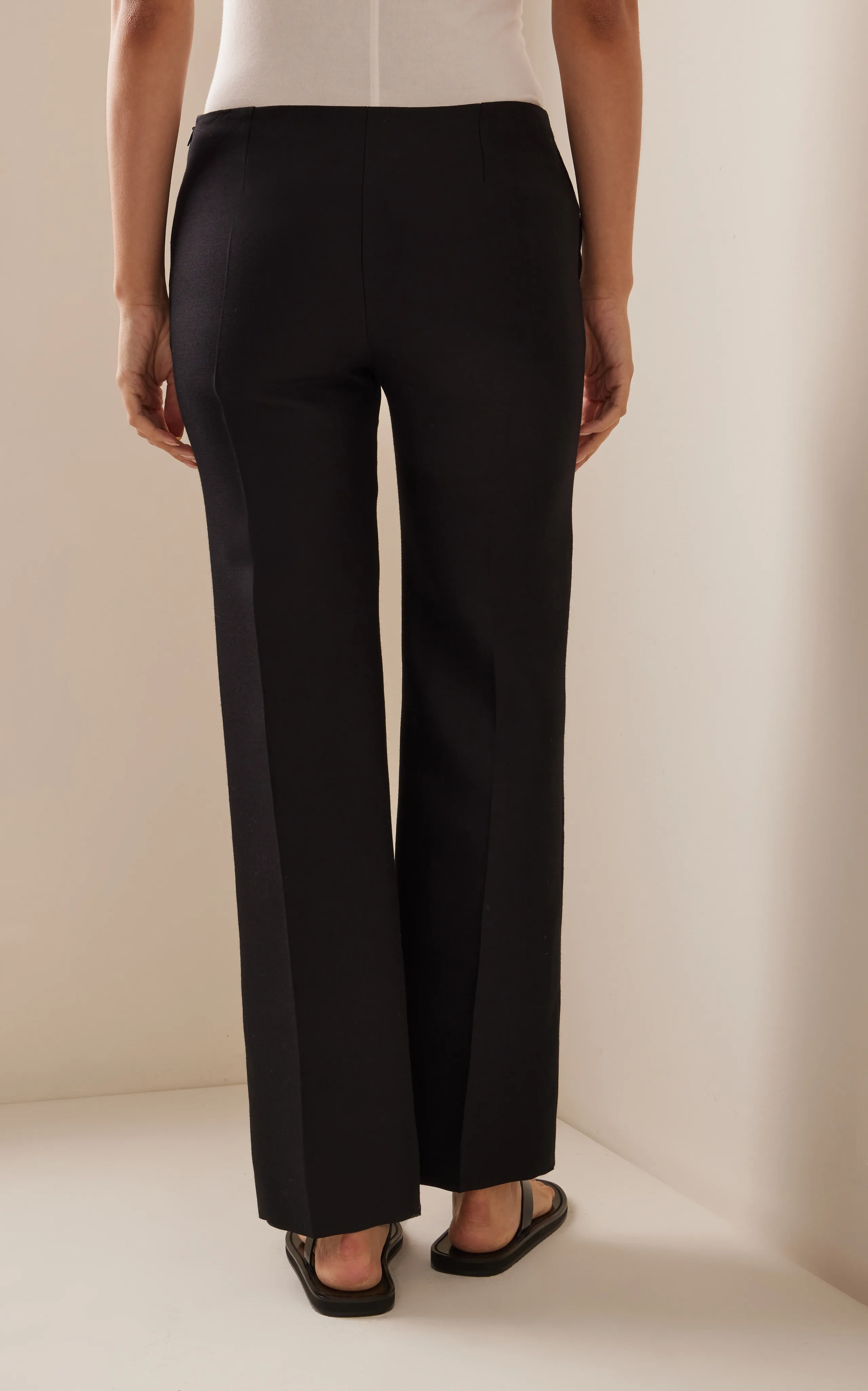 The Row Flame Low-Waisted Wool-Silk Straight-Leg Pants