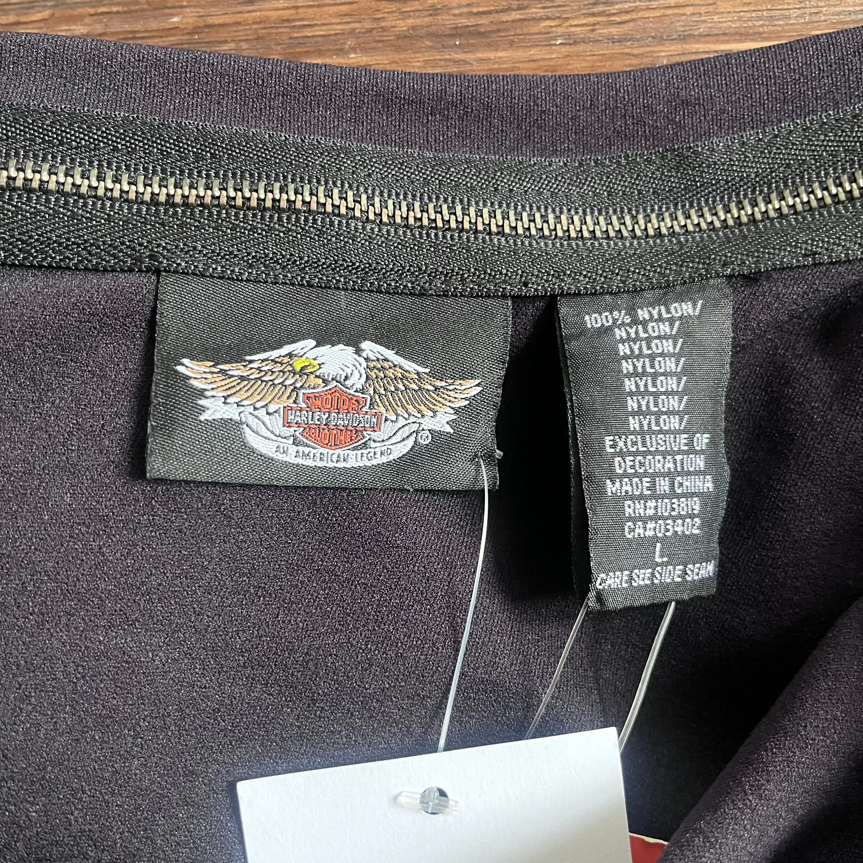 TMK Y2K Harley Davidson One Shoulder Zipper Top (Size L (Deadstock)