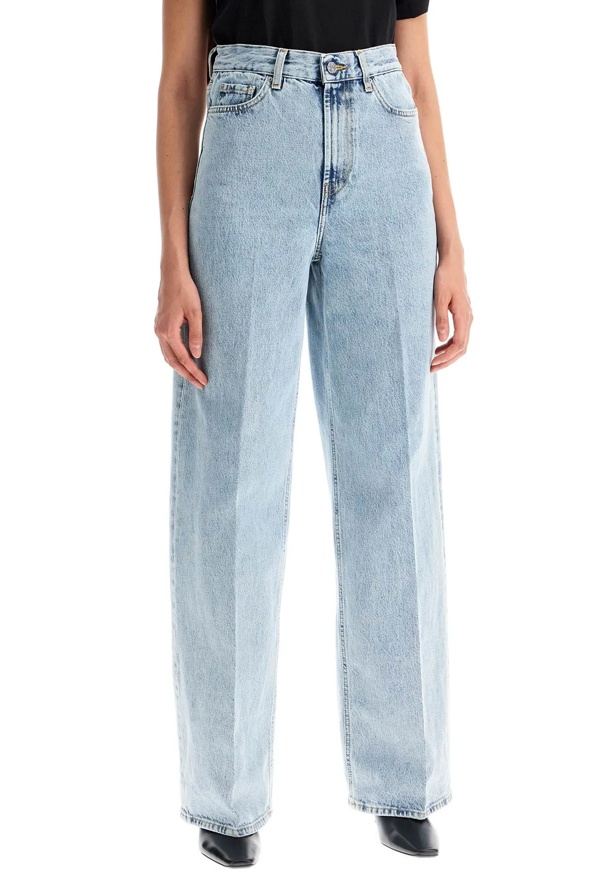 Toteme Wide Leg Jeans In Organic Cotton   Blue