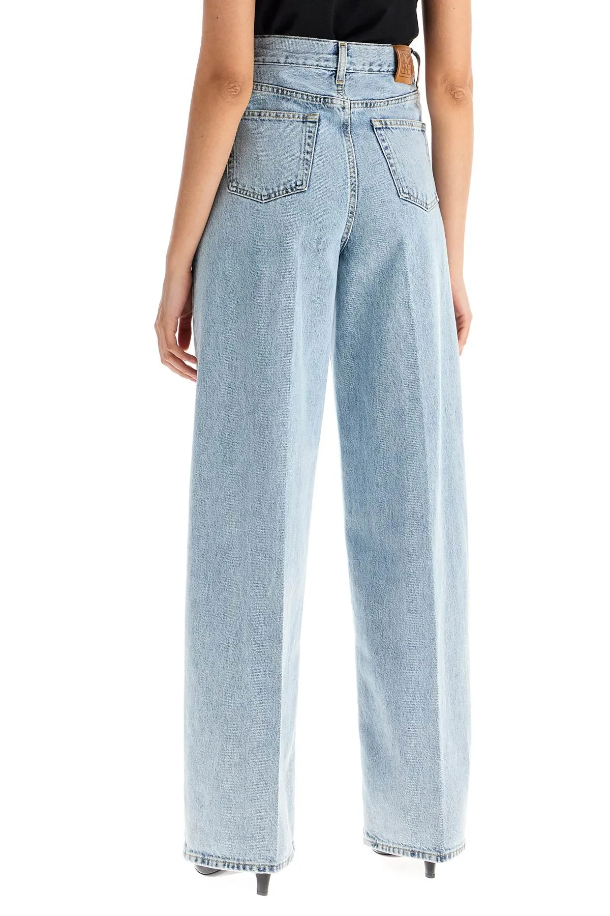 Toteme Wide Leg Jeans In Organic Cotton   Blue