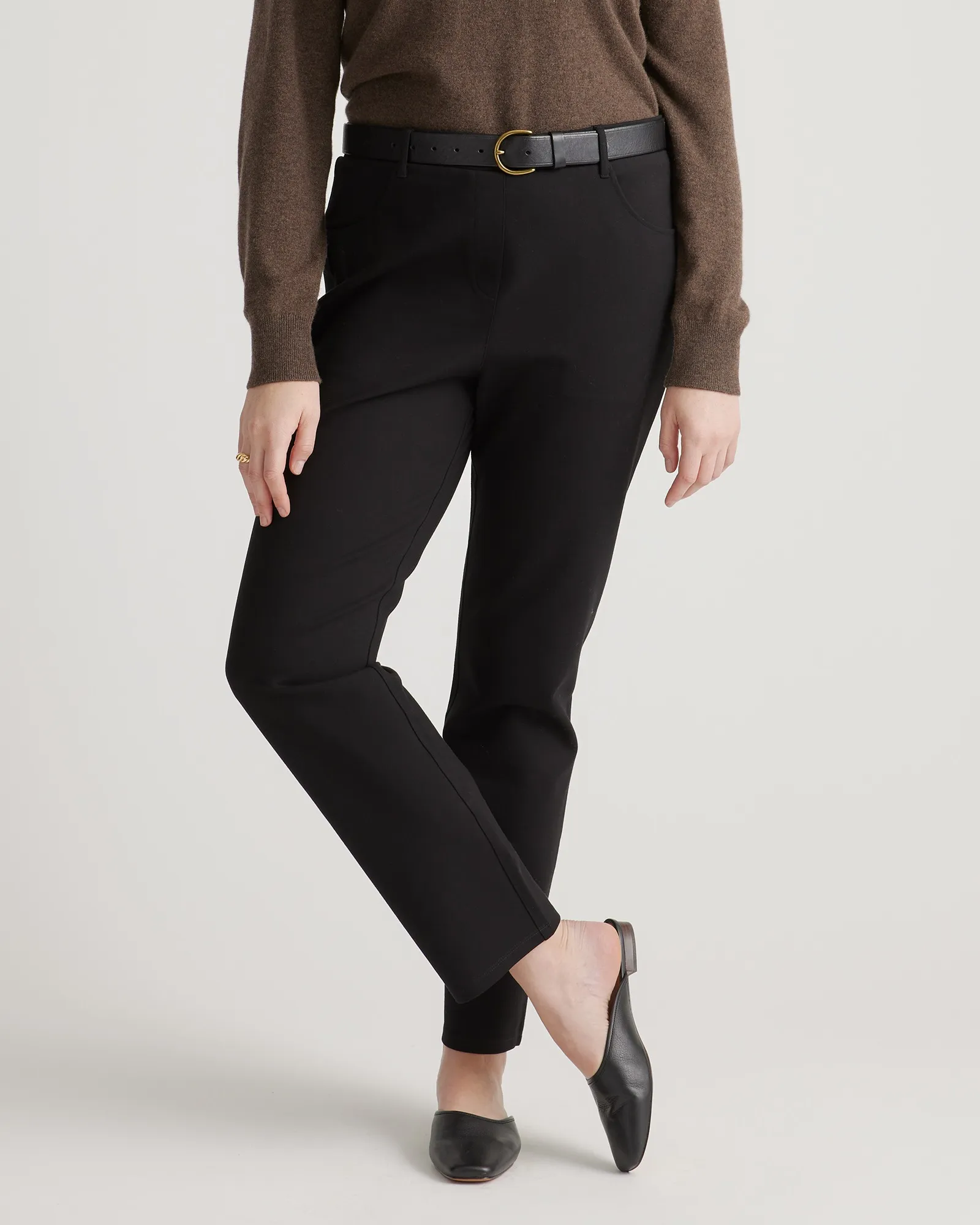 Ultra-Stretch Ponte Straight Leg 4-Pocket Pants - 30" inseam