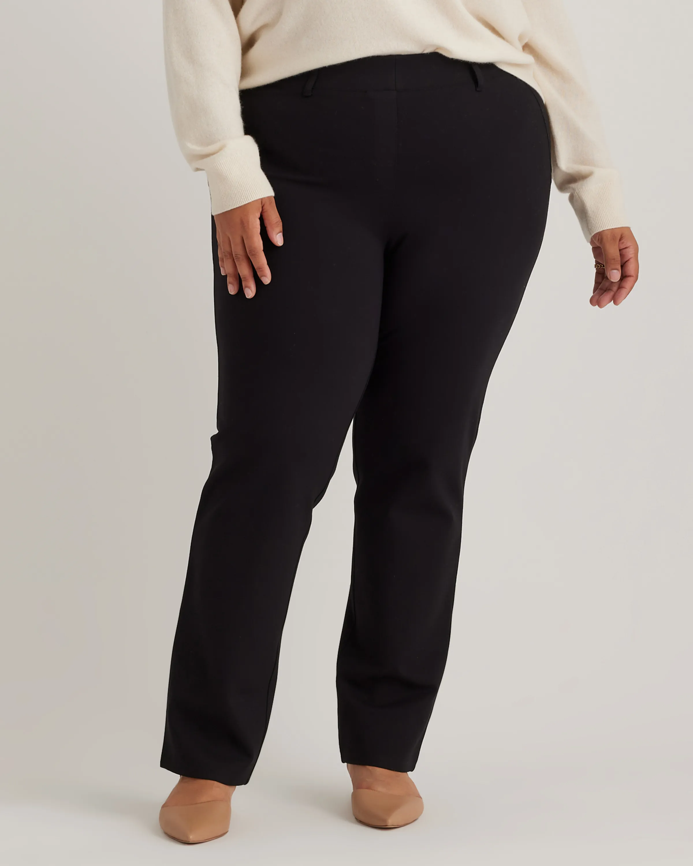 Ultra-Stretch Ponte Straight Leg Pants - Plus Size 30" inseam