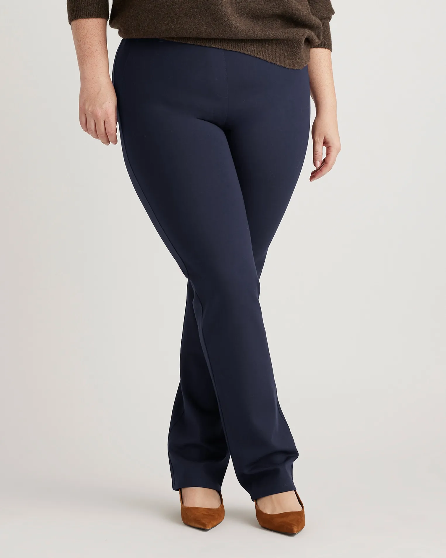 Ultra-Stretch Ponte Straight Leg Pants - Plus Size 30" inseam