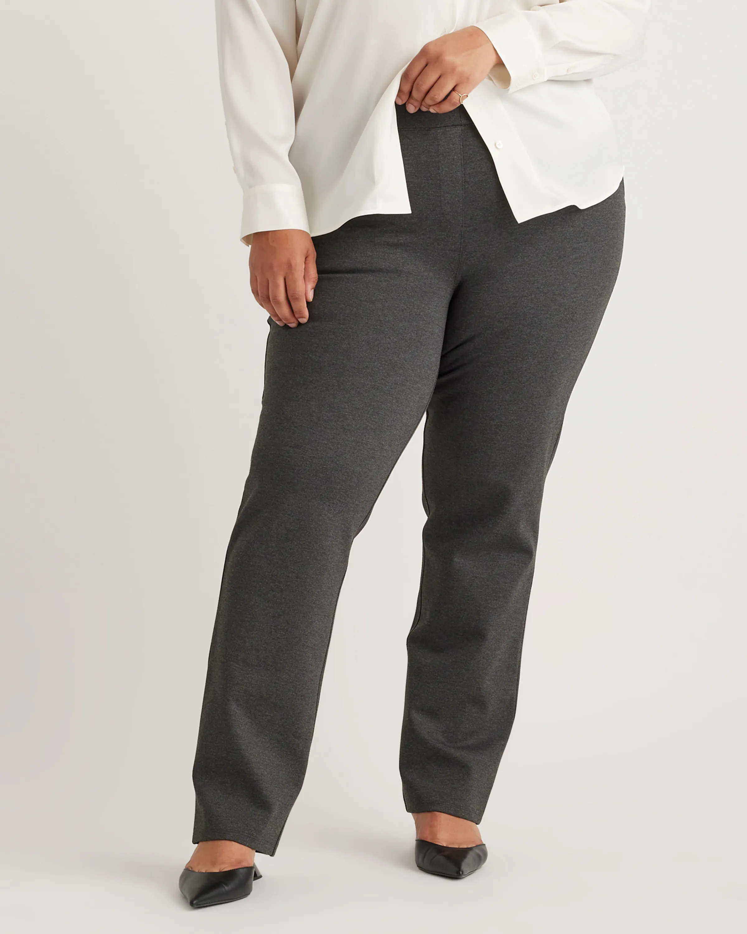 Ultra-Stretch Ponte Straight Leg Pants - Plus Size 30" inseam