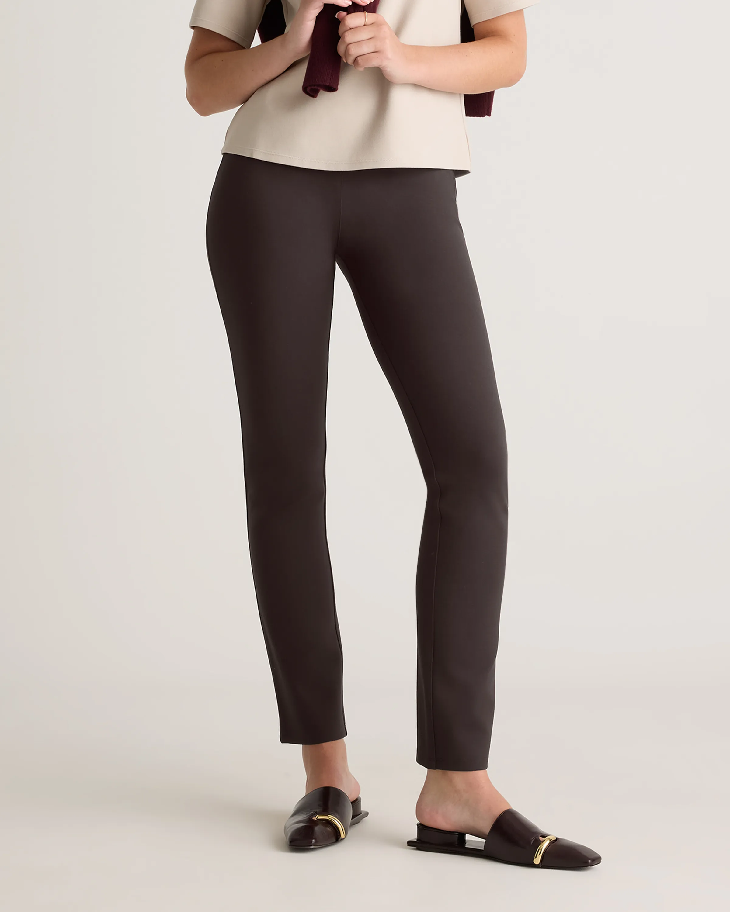 Ultra-Stretch Ponte Straight Leg Pants - Regular 30" inseam