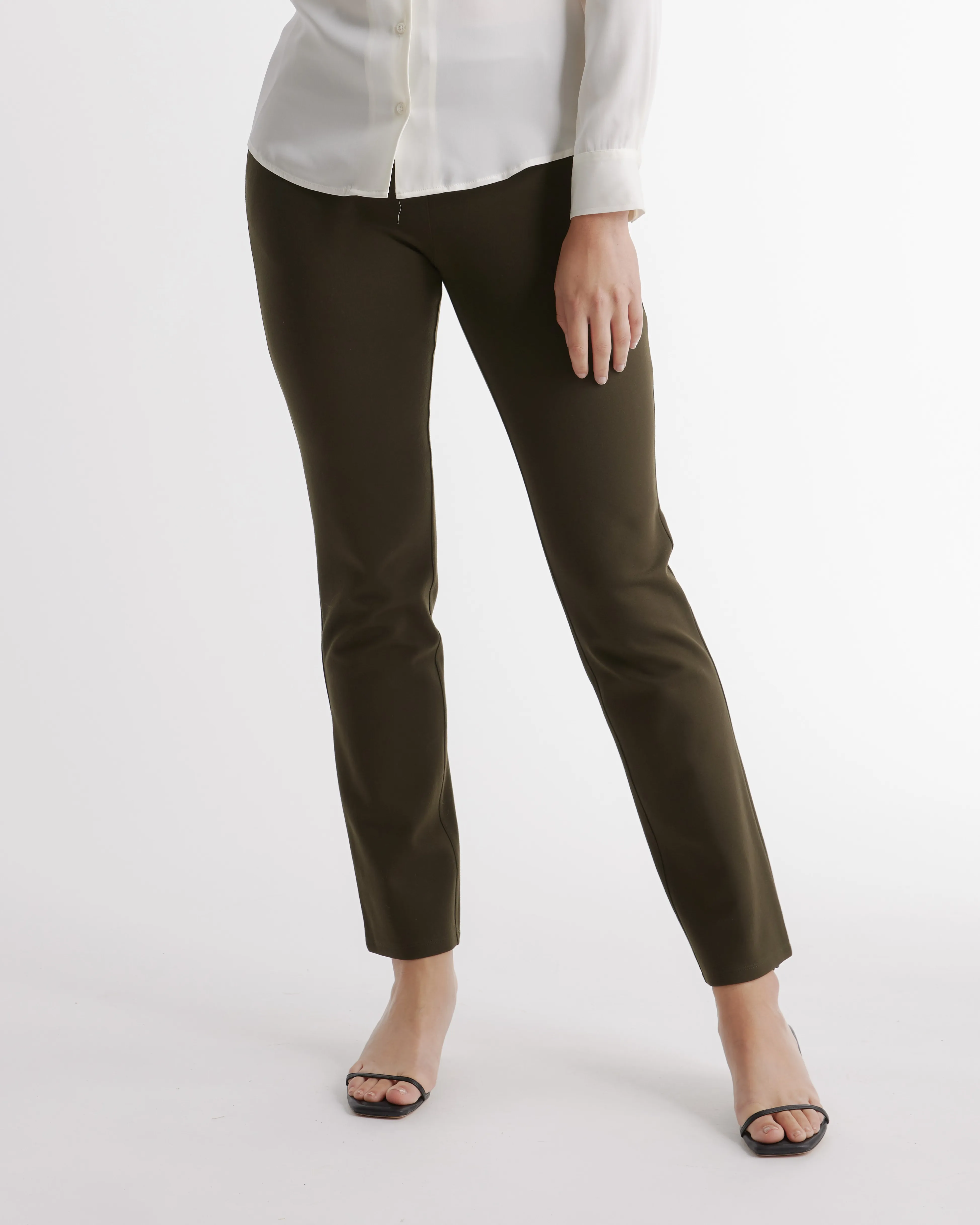 Ultra-Stretch Ponte Straight Leg Pants - Regular 30" inseam