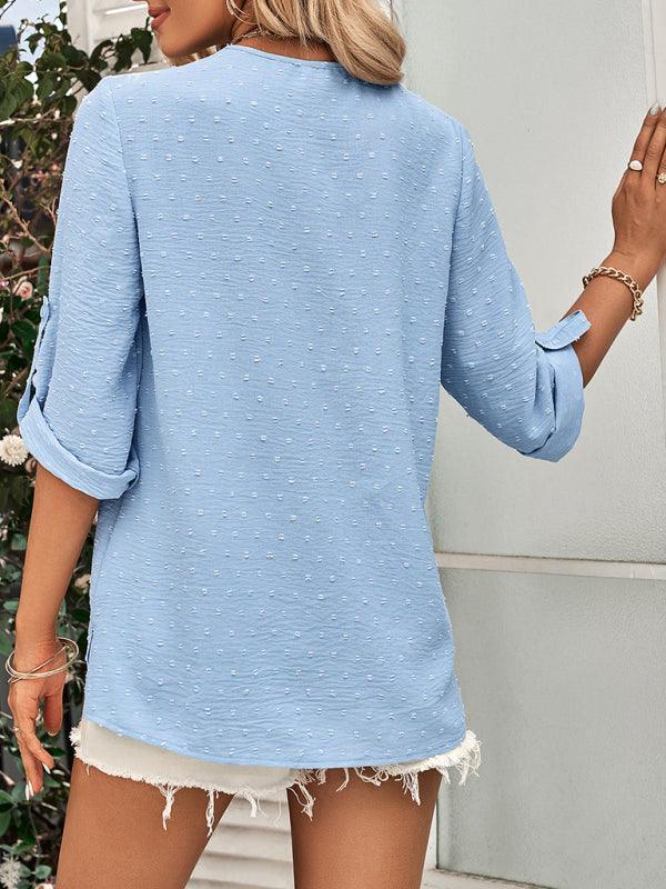 V-Neck Three-Quarter Sleeve Top