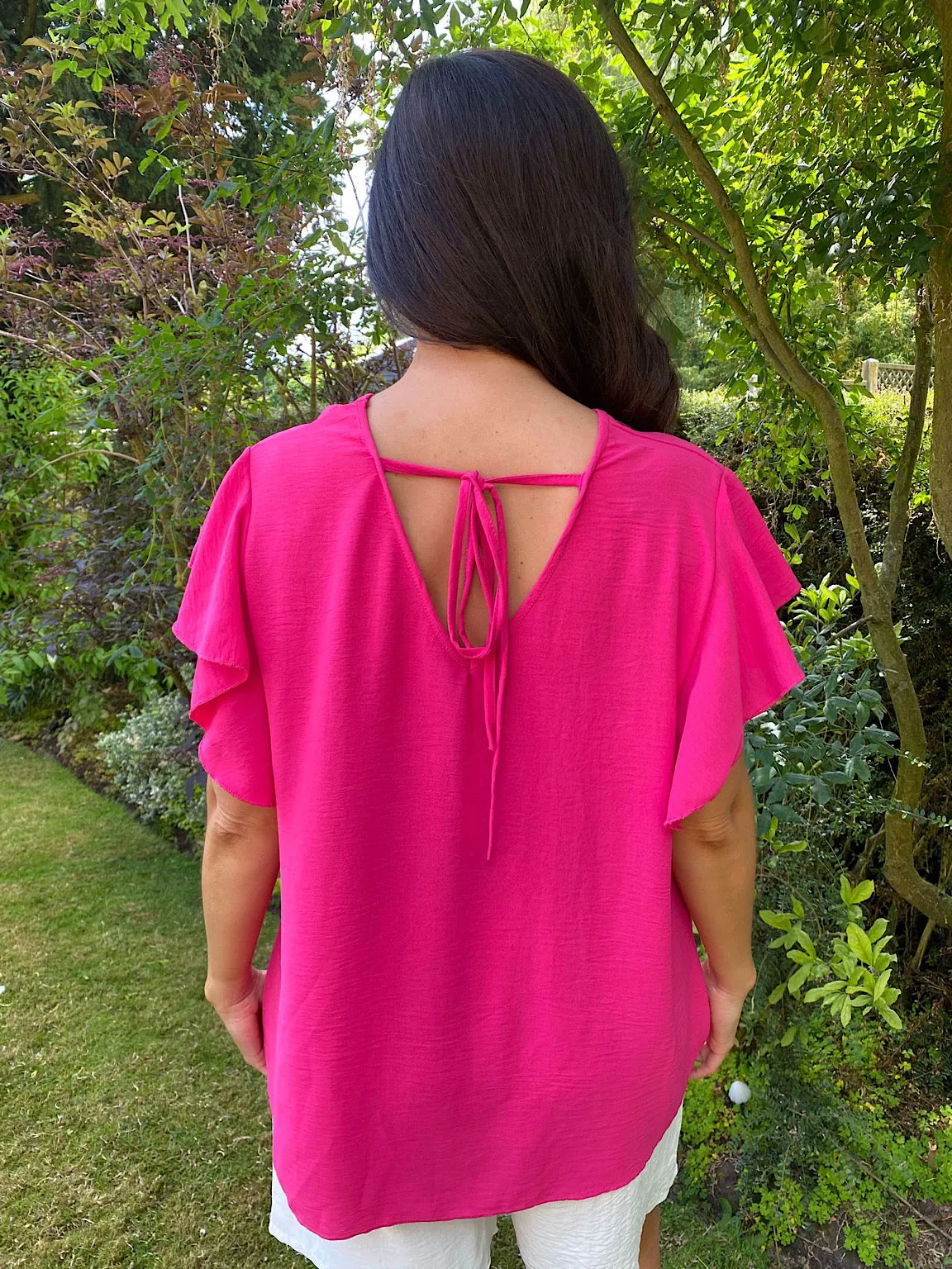 V Neck Tie Back Top Claudia