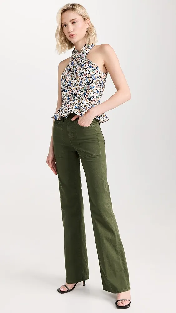 Veronica Beard Jean   Crosbie Wide Leg with Patch Pockets Pants 