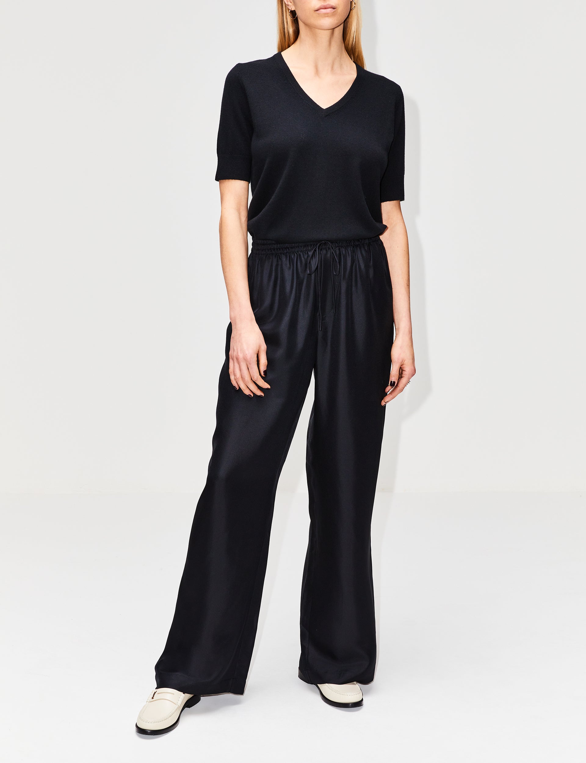 Wide Leg Silk Trouser