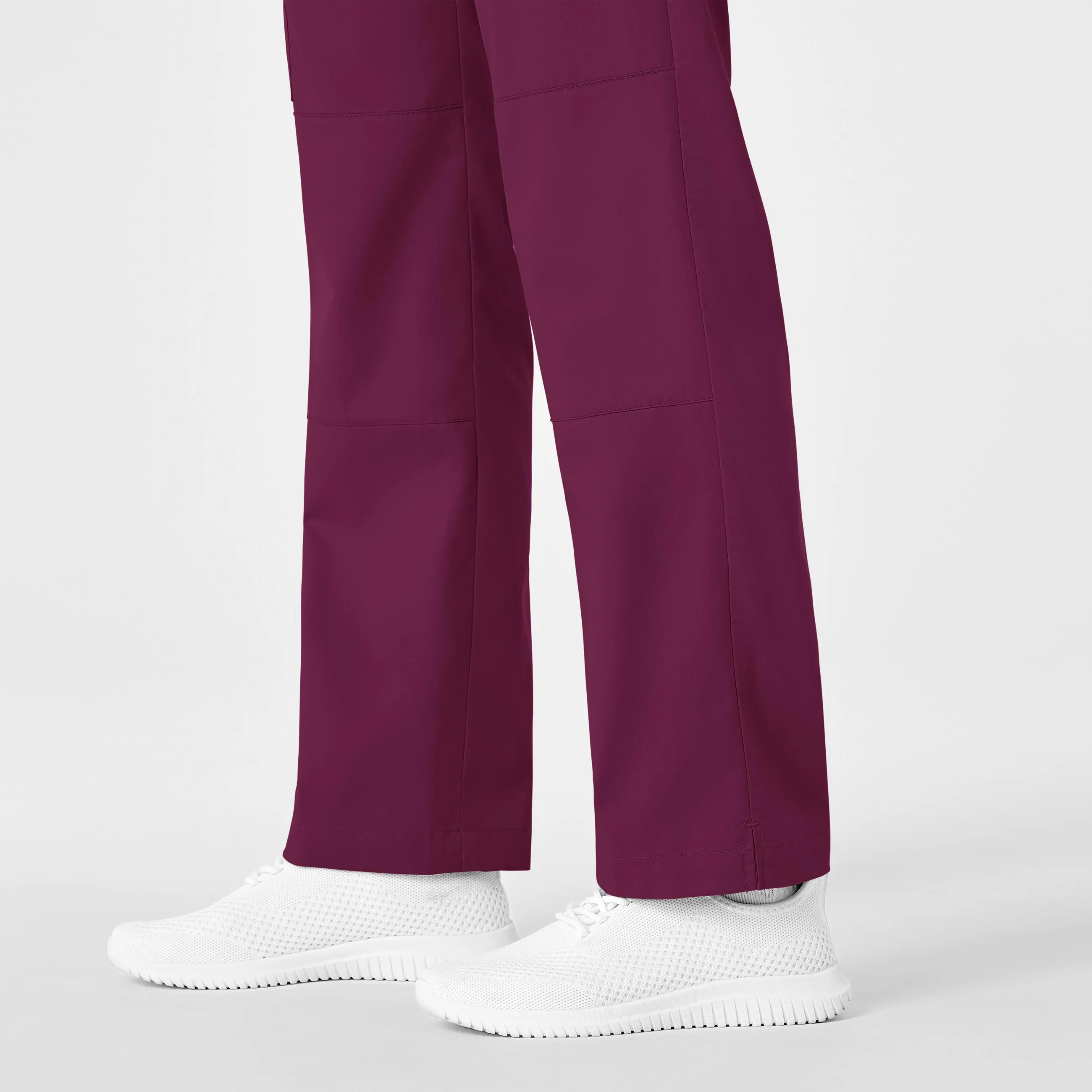 WonderWORK Women's Straight Leg Cargo Scrub Pant - Wine