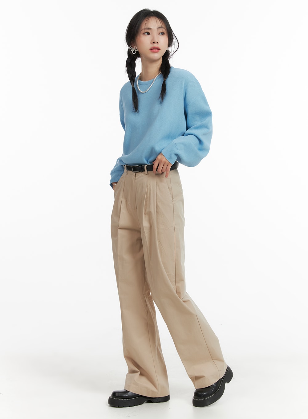 Woven Straight Leg Trousers OM411