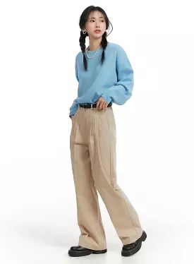 Woven Straight Leg Trousers OM411