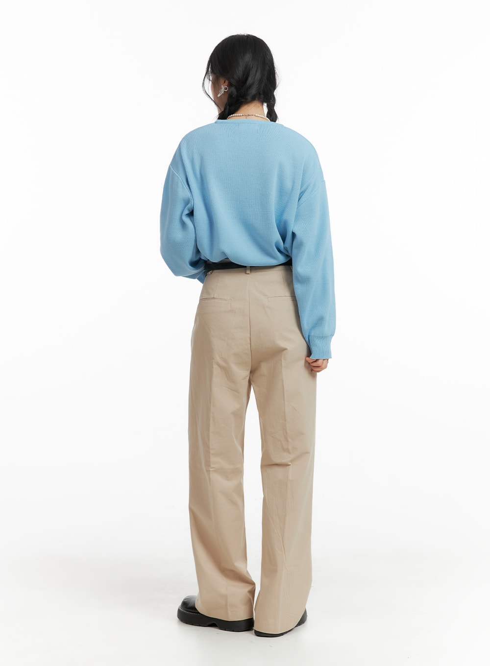 Woven Straight Leg Trousers OM411