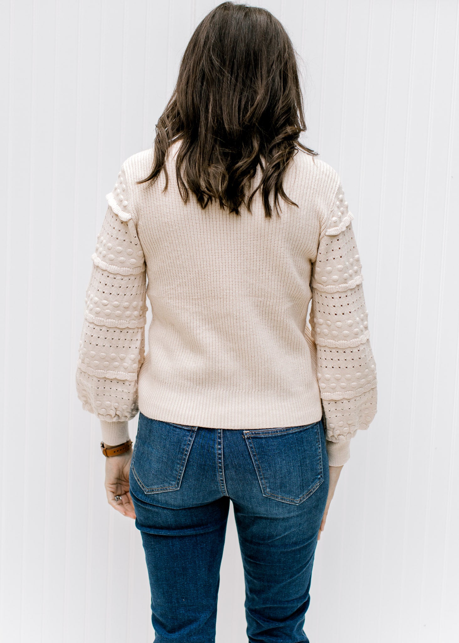 X Cream Shoulder Detail Sweater