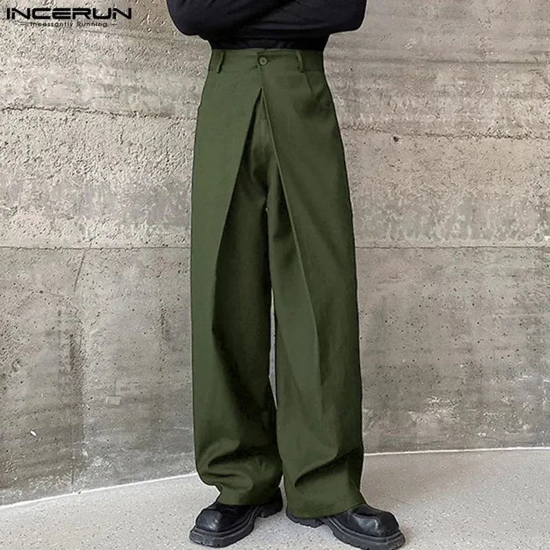 Xituodai 2024 Korean Style Mens Trousers Pleated Double Waistband Design Pants Leisure Well Fitting Male Wide Leg Pantalons S-5X