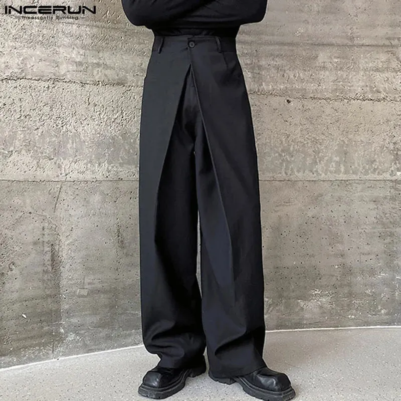 Xituodai 2024 Korean Style Mens Trousers Pleated Double Waistband Design Pants Leisure Well Fitting Male Wide Leg Pantalons S-5X