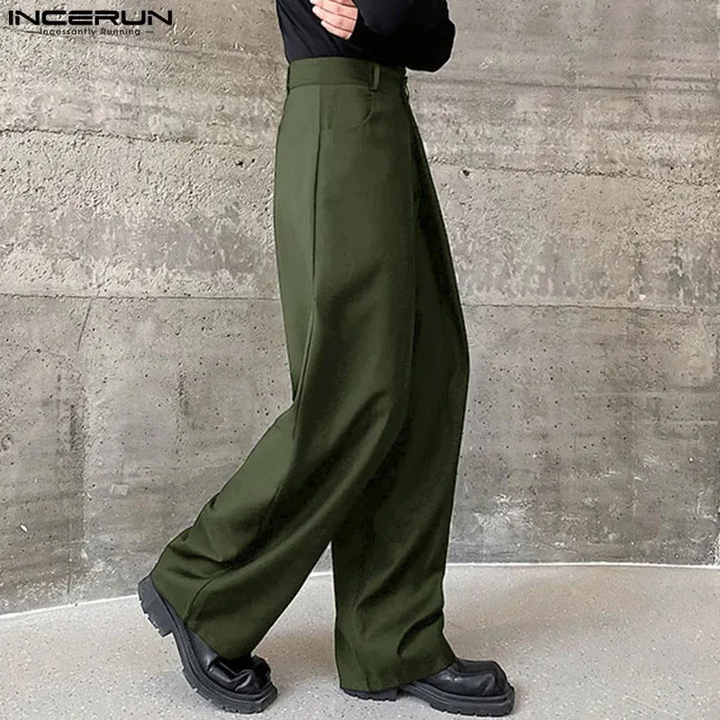 Xituodai 2024 Korean Style Mens Trousers Pleated Double Waistband Design Pants Leisure Well Fitting Male Wide Leg Pantalons S-5X