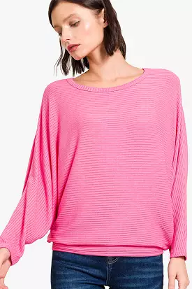 Zenana Ribbed Round Neck Long Sleeve Top