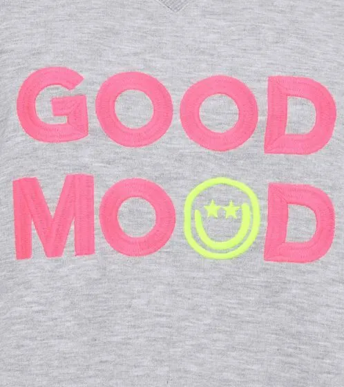 ZWILLINGSHERZ Sweater Dana women's sweater with GOOD MOOD lettering cotton sweater 3138-4 gray